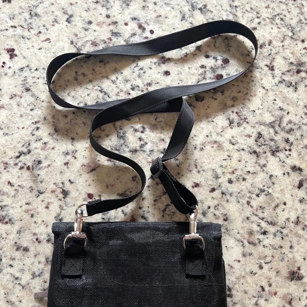 Smateria Crossbody Bag Womens Small Black Sustainable Mesh Recycled Netting Eco